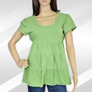 2/$20 Motherhood Green Short Sleeve Blouse w/ Back Tie Size L | Maternity Top